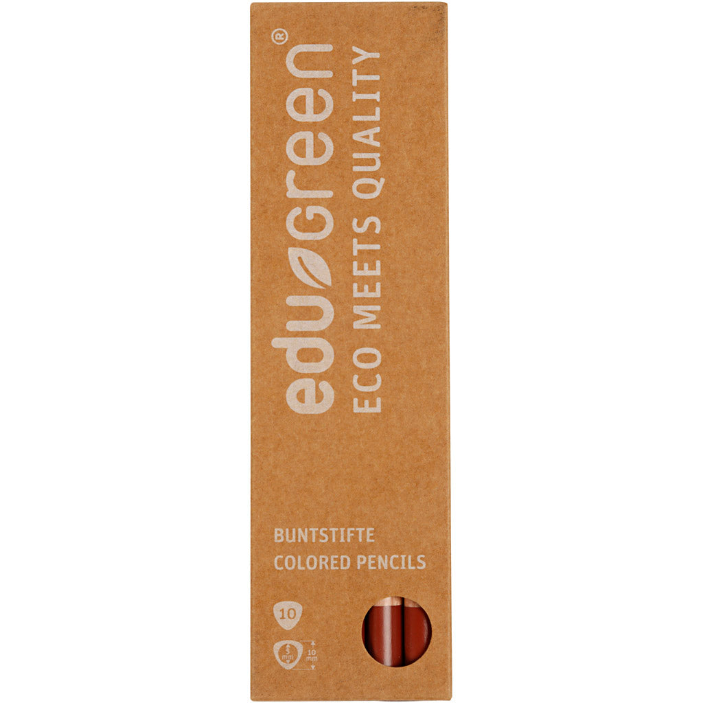 Edugreen Jumbo Kleurpotloden, vulling 5 mm, bruin, 10 stuk/ 1 doos [HOB-408274]