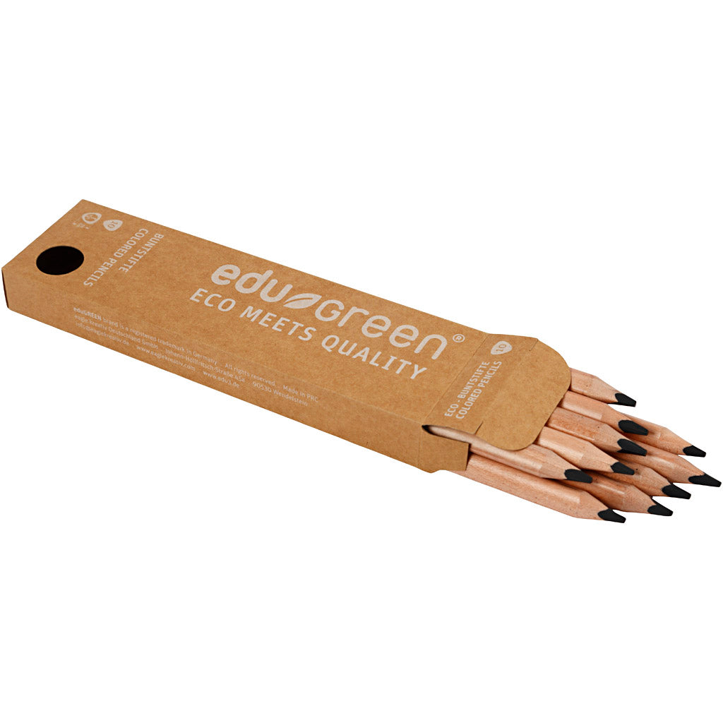 Edugreen Jumbo Kleurpotloden, vulling 5 mm, zwart, 10 stuk/ 1 doos [HOB-408284]