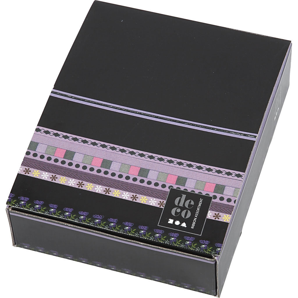 Decoratief lint, B: 10 mm, paars, 48x2 m/ 1 doos [HOB-41051]
