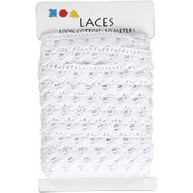 Kanten lint, B: 19 mm, wit, 10 m/ 1 rol [HOB-41091]