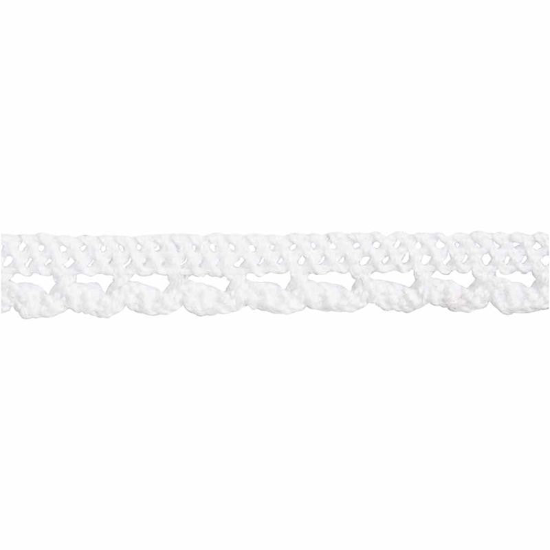 Kanten lint, B: 10 mm, wit, 10 m/ 1 rol [HOB-41092]