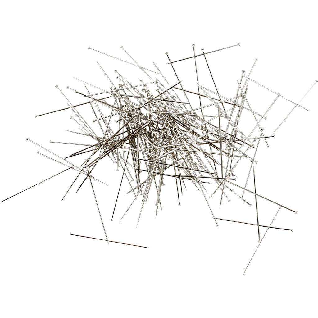 Kopspelden, L: 37 mm, dikte 0,7 mm, ca. 4500 stuk, zilver, 500 gr/ 1 doos [HOB-41113]