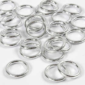 Plastic ring, afm 15 mm, dikte 2 mm, zilver, 25 stuk/ 1 doos [HOB-41260]