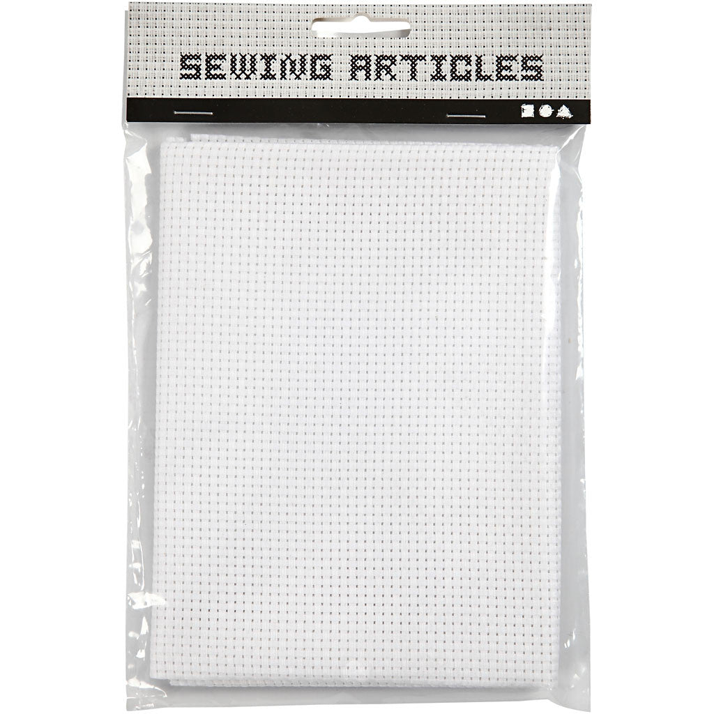 Aida, afm 50x50 cm, 35 vierkanten per 10 cm, wit, 1 stuk [HOB-412622]