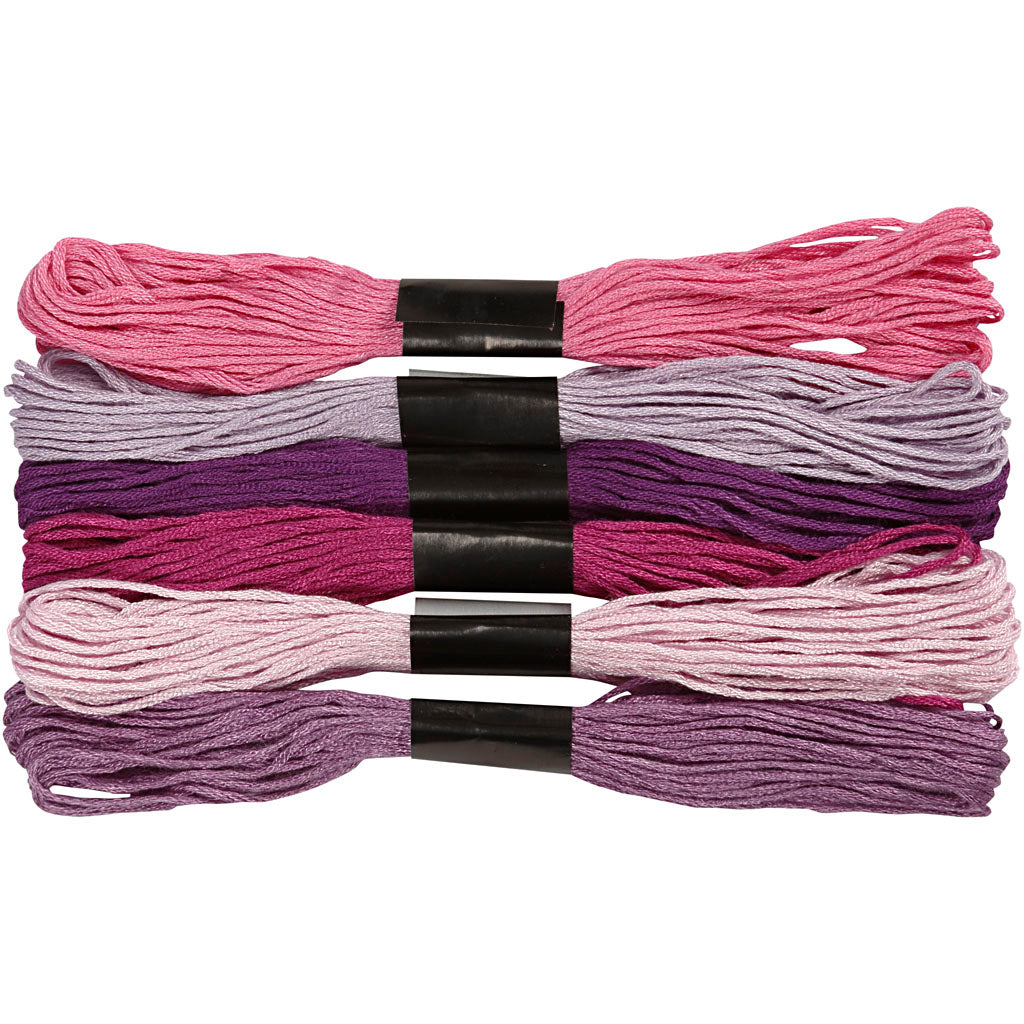 Embroidery Thread, thickness 1 mm, purple, 6 bundle