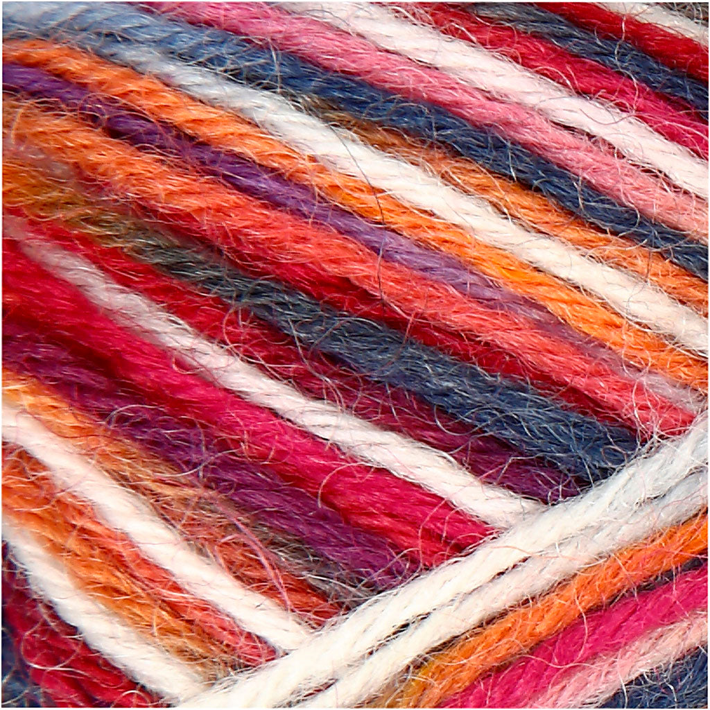 Sokkengaren, L: 200 M, blauw/rood harmonie, 50 gr/ 1 bol [HOB-41320]