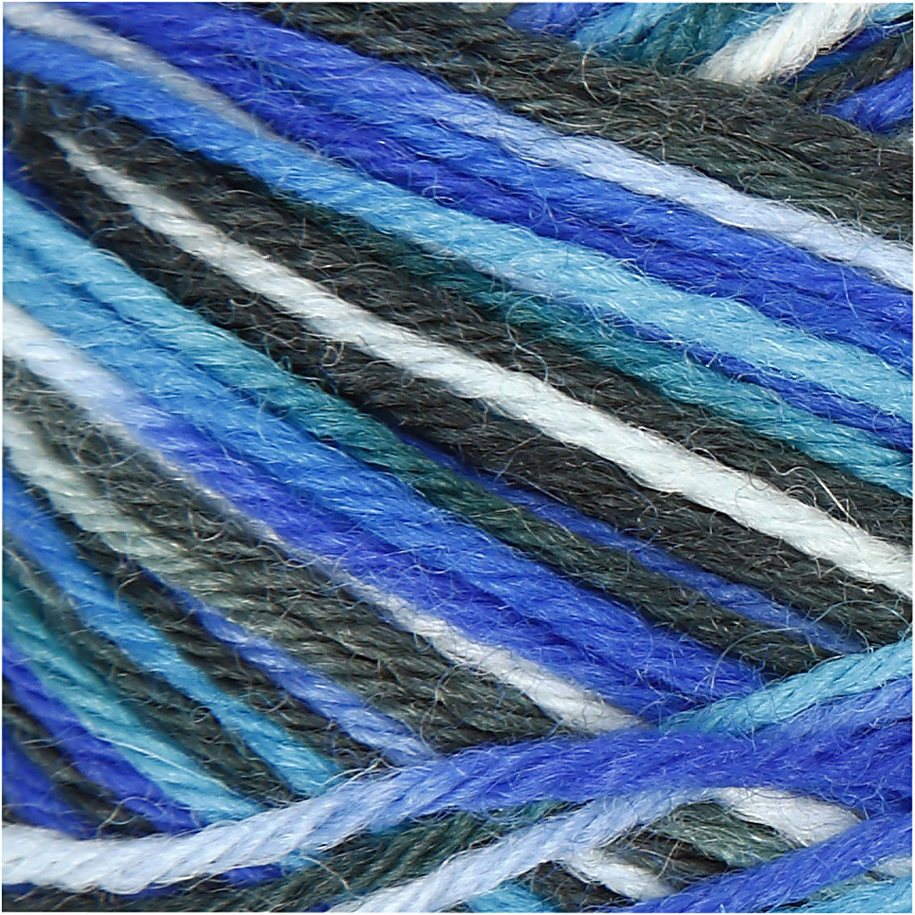 Sokkengaren, L: 200 M, blauw/turquoise harmonie, 50 gr/ 1 bol [HOB-41322]