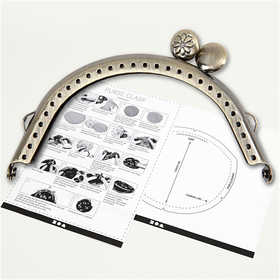 Portemonnee gesp kit, afm 8 cm, geborsteld messing, 1 stuk [HOB-41355]