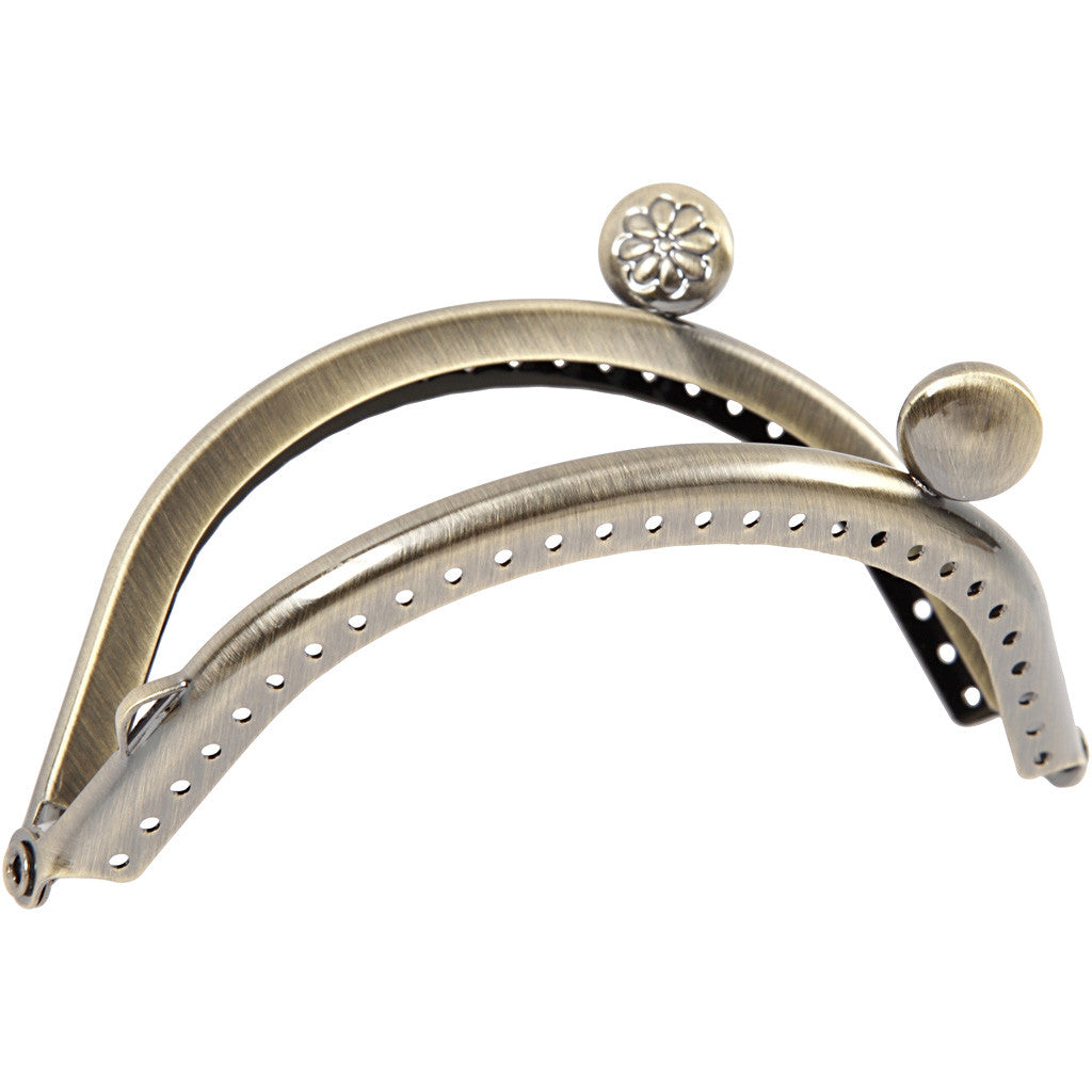 Portemonnee gesp kit, afm 8 cm, geborsteld messing, 1 stuk [HOB-41355]