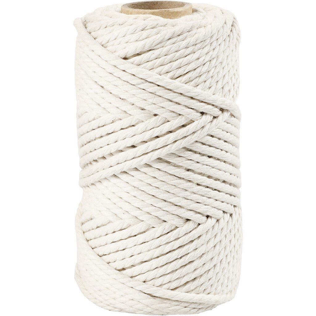 Macramé koord, L: 55 M, d 4 mm, off-white, 330 gr/ 1 rol [HOB-414750]