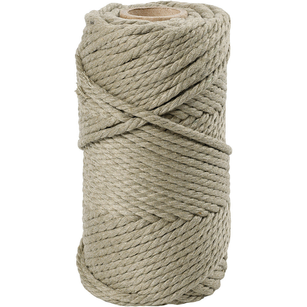 Macramé koord, L: 55 M, d 4 mm, mosgroen, 330 gr/ 1 rol [HOB-414753]