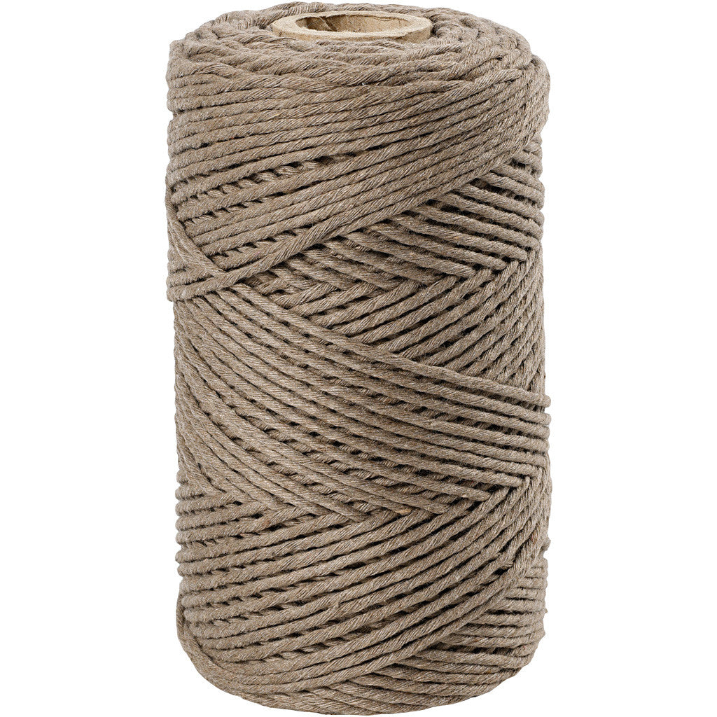Macramé Koord, L: 198 M, d 2 mm, lichtbruin, 330 gr/ 1 rol [HOB-414761]