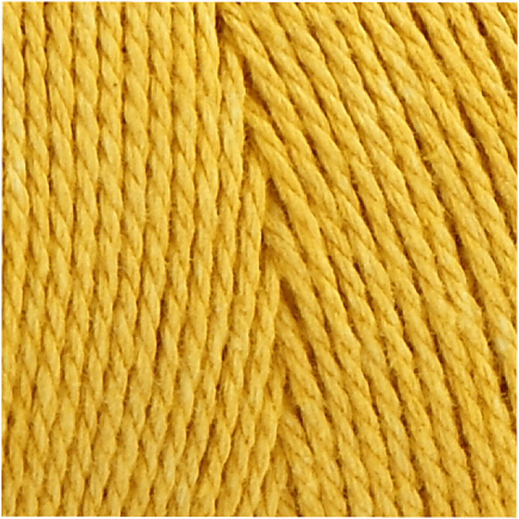 Macramé koord, L: 315 M, dikte 1 mm, Dunne kwaliteit 12/12, geel, 220 gr/ 1 bol [HOB-41502]