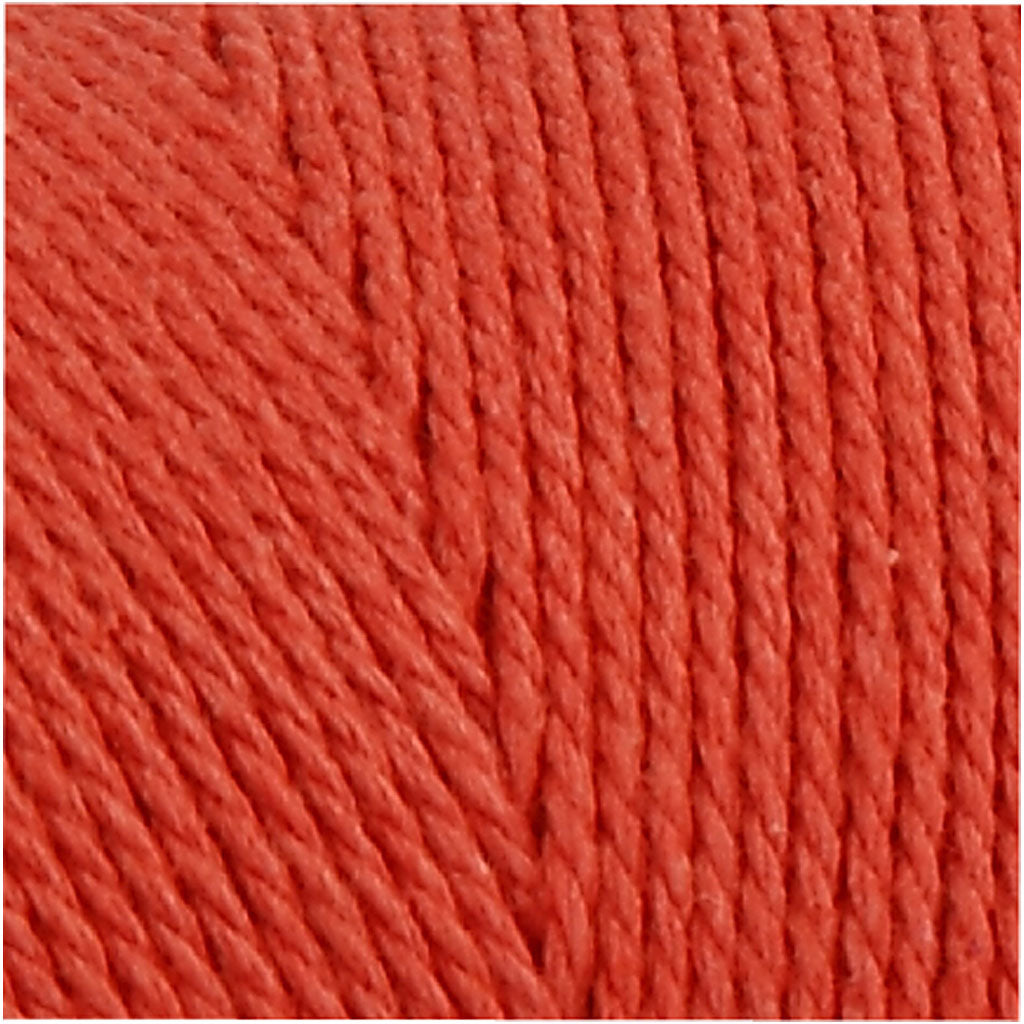 Macramé koord, L: 315 M, dikte 1 mm, Dunne kwaliteit 12/12, oranje, 220 gr/ 1 bol [HOB-41504]