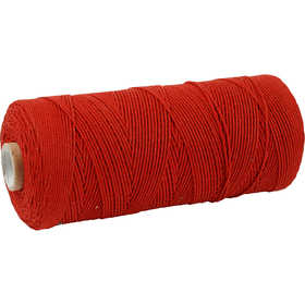 Macramé koord, L: 315 M, dikte 1 mm, Dunne kwaliteit 12/12, rood, 220 gr/ 1 bol [HOB-41506]