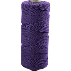 Macramé koord, L: 315 M, dikte 1 mm, Dunne kwaliteit 12/12, violet, 220 gr/ 1 bol [HOB-41510]