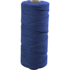 Macramé koord, L: 315 M, dikte 1 mm, Dunne kwaliteit 12/12, blauw, 220 gr/ 1 bol [HOB-41512]
