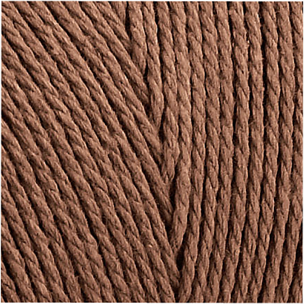 Macramé koord, L: 315 M, dikte 1 mm, Dunne kwaliteit 12/12, bruin, 220 gr/ 1 bol [HOB-41518]