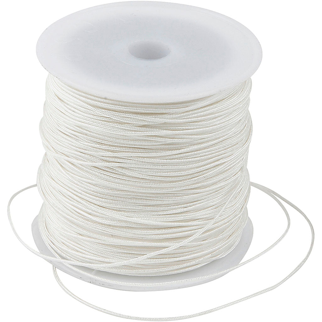 Polyester Cord, thickness 0,8 mm, white, 50 m/ 1 roll