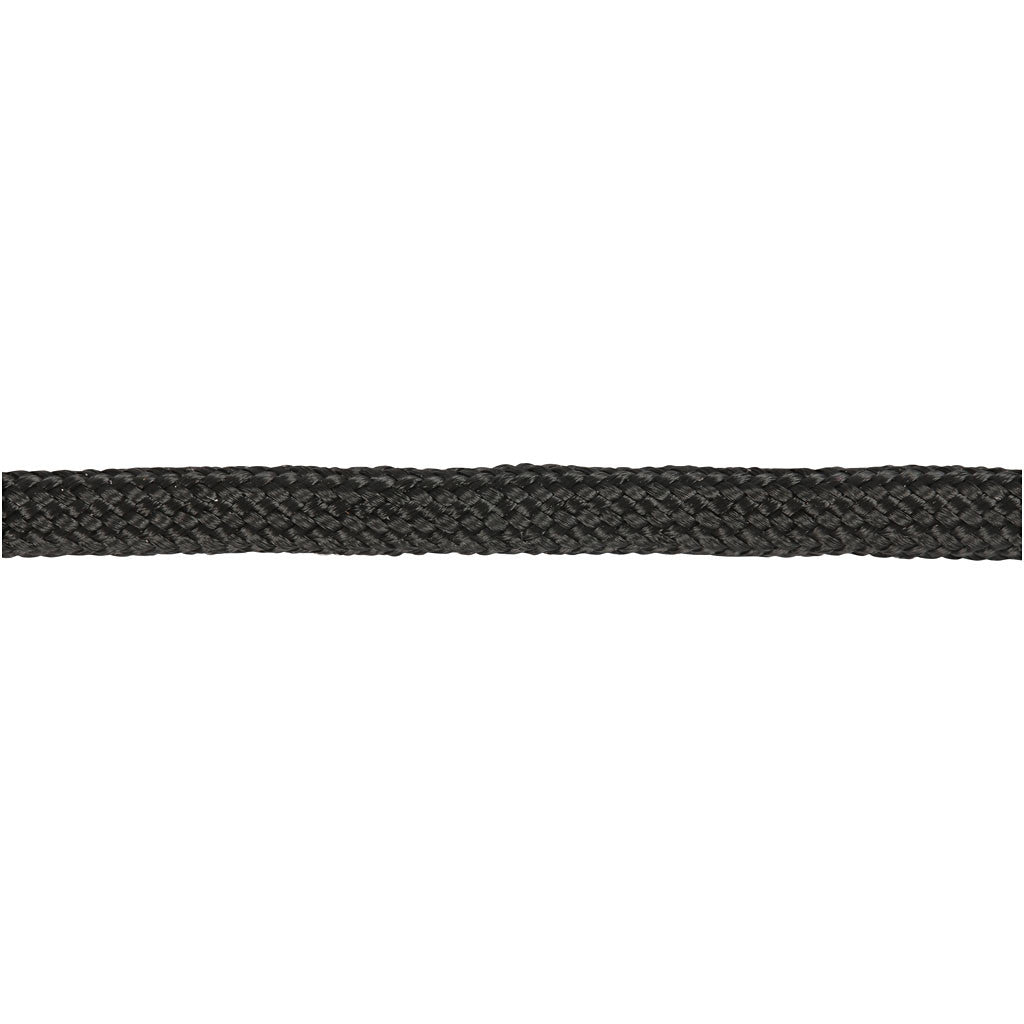 Macramé Koord, B: 5 mm, zwart, 4 m/ 1 rol [HOB-41635]