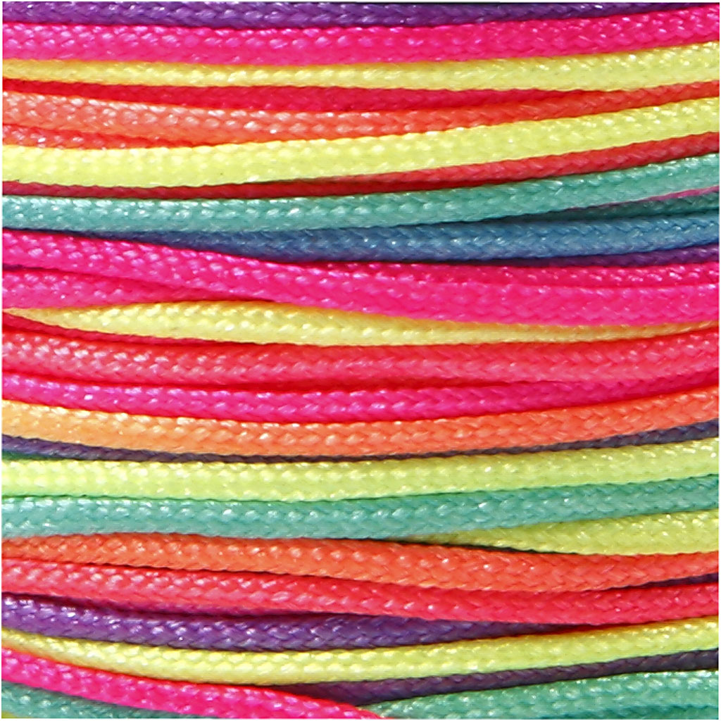 Macramé koord, dikte 1 mm, neon kleuren, 28 m/ 1 rol [HOB-41723]