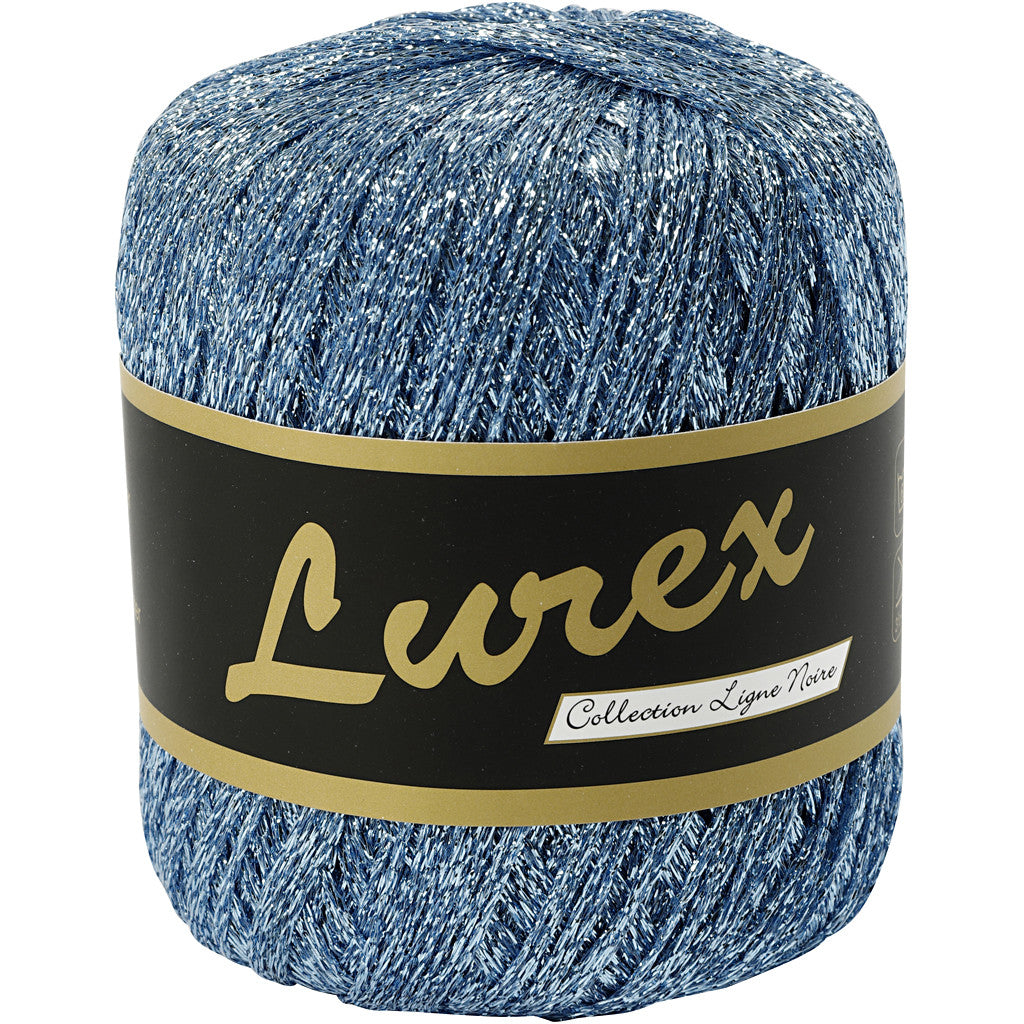 Lurex Glitter Garen, L: 160 M, lichtblauw, 25 gr/ 1 bol [HOB-421473]