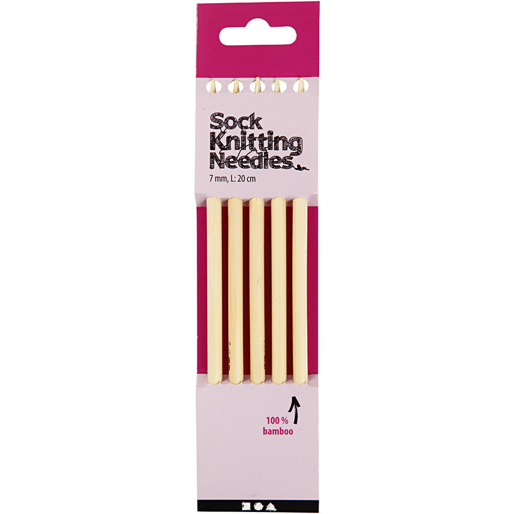 Sokken breinaalden, L: 20 cm, afm 7 mm, 1 set [HOB-42264]