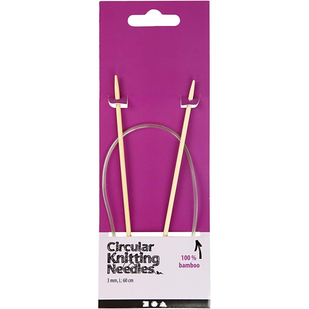 Rond breinaalden, L: 60 cm, afm 3 mm, 1 stuk [HOB-42269]