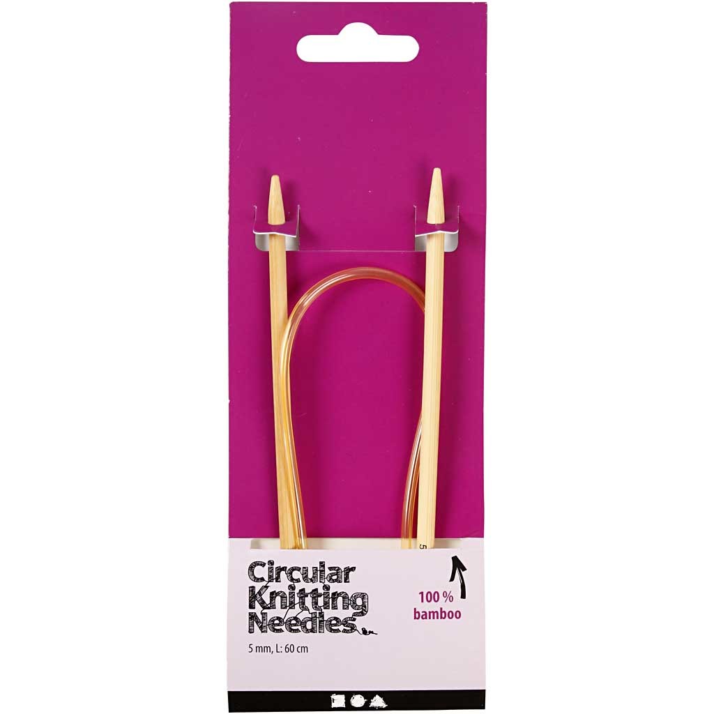 Rond breinaalden, L: 60 cm, afm 5 mm, 1 stuk [HOB-42273]