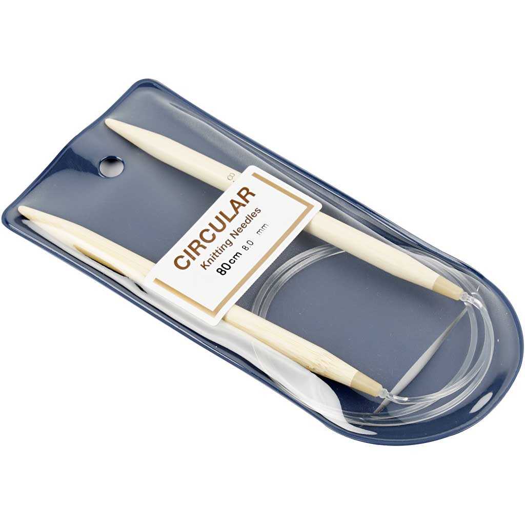 Rond breinaalden, L: 80 cm, afm 8 mm, 1 stuk [HOB-42278]