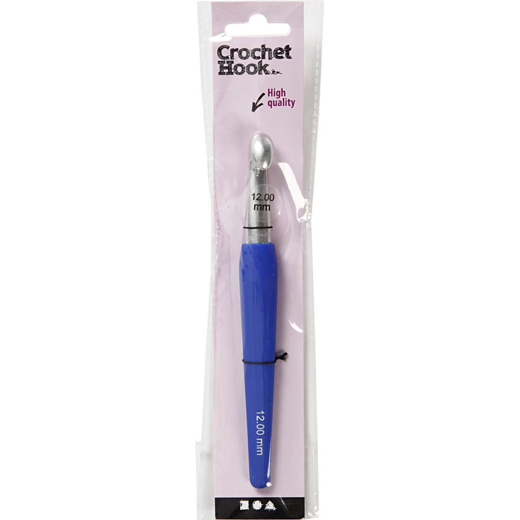 Haaknaalden, afm 12, L: 16 cm, afm 12 mm, blauw, 1 stuk [HOB-42389]