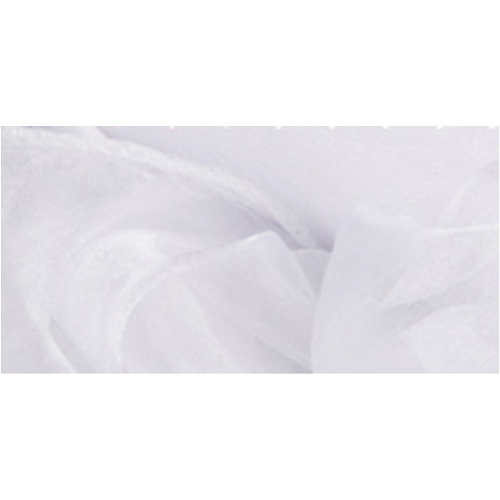Organza stof, B: 50 cm, wit, 10 m/ 1 rol [HOB-44669]