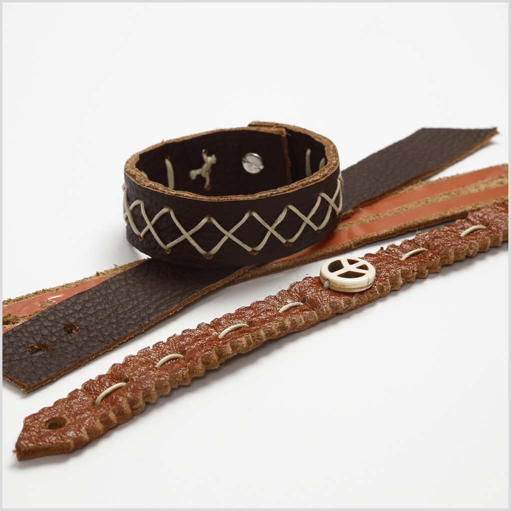 Echt leer, dikte 1,0-1,2 mm, kleuren kan variëren,Inhoud kan variëren , diverse kleuren, 2 kg/ 1 doos [HOB-44915]