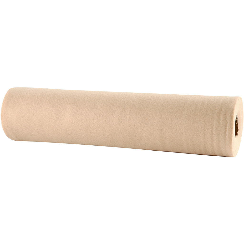 Hobbyvilt, B: 45 cm, dikte 1,5-2 mm, 180-200 gr, licht beige, 5 m/ 1 rol [HOB-45013]