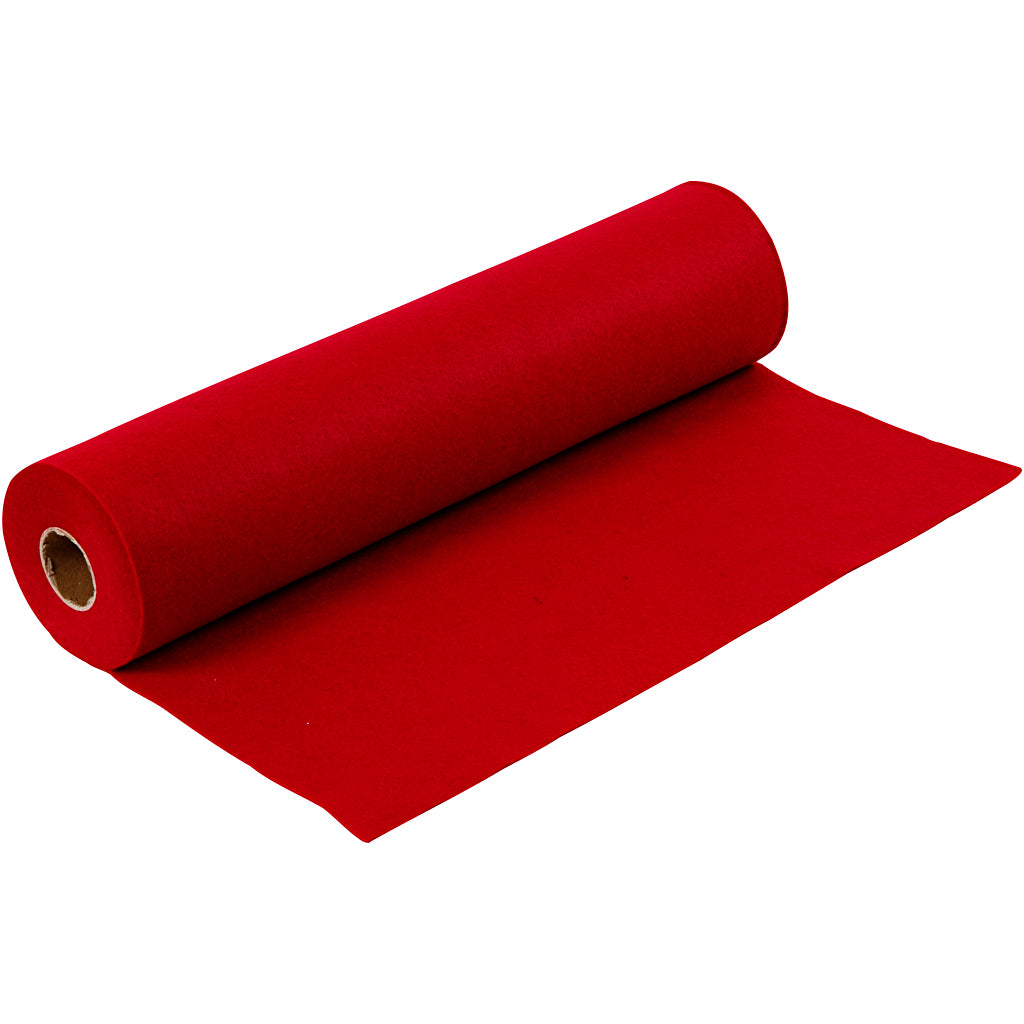 Craft felt, W: 45 cm, thickness 1,5-2 mm, 180-200 g, antique red, 5 m/ 1 roll