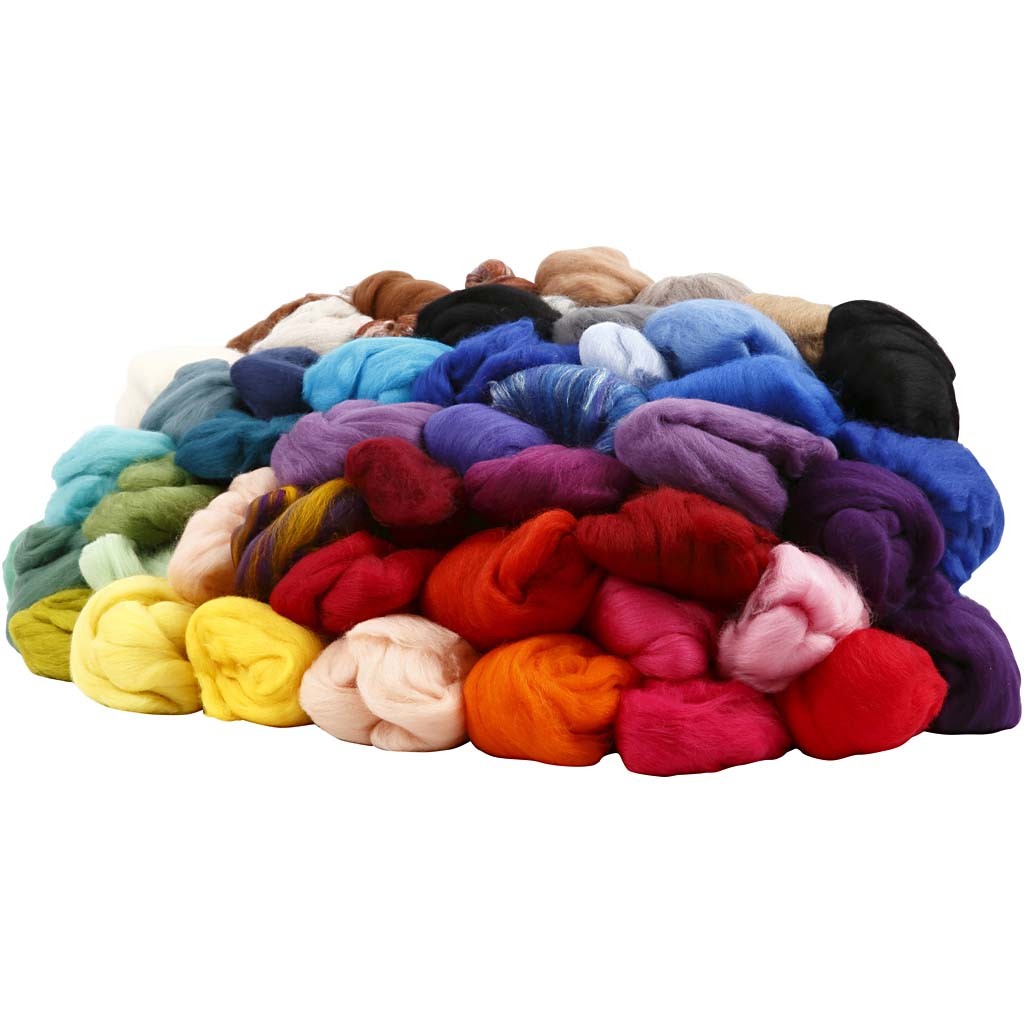 Merino Wol, dikte 21 my, Inhoud kan variëren , diverse kleuren, 20x20 gr/ 1 doos [HOB-45485]