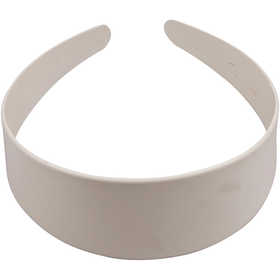 Plastic haarband, B: 40 mm, wit, 1 stuk [HOB-474160]