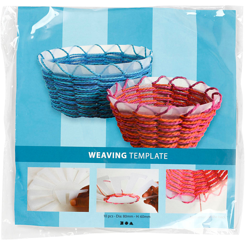 Sjabloon Mand weven, H: 6 cm, d 8 cm, transparant, 10 stuk/ 1 doos [HOB-47452]