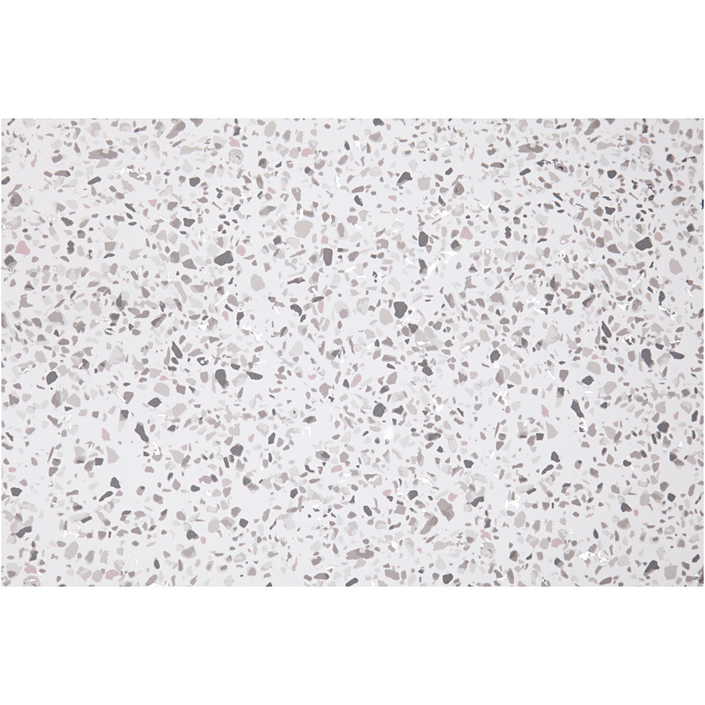 Faux Leather Papier, B: 49,5 cm, met folie,bedrukt, 350 gr, wit, 1 m/ 1 rol [HOB-498832]