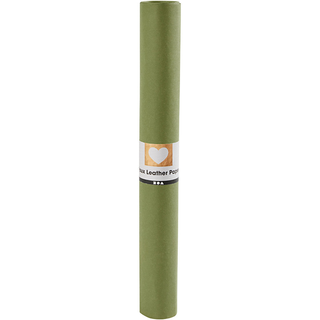 Faux Leather Papier, B: 50 cm, unikleurig, 350 gr, groen, 1 m/ 1 rol [HOB-498941]