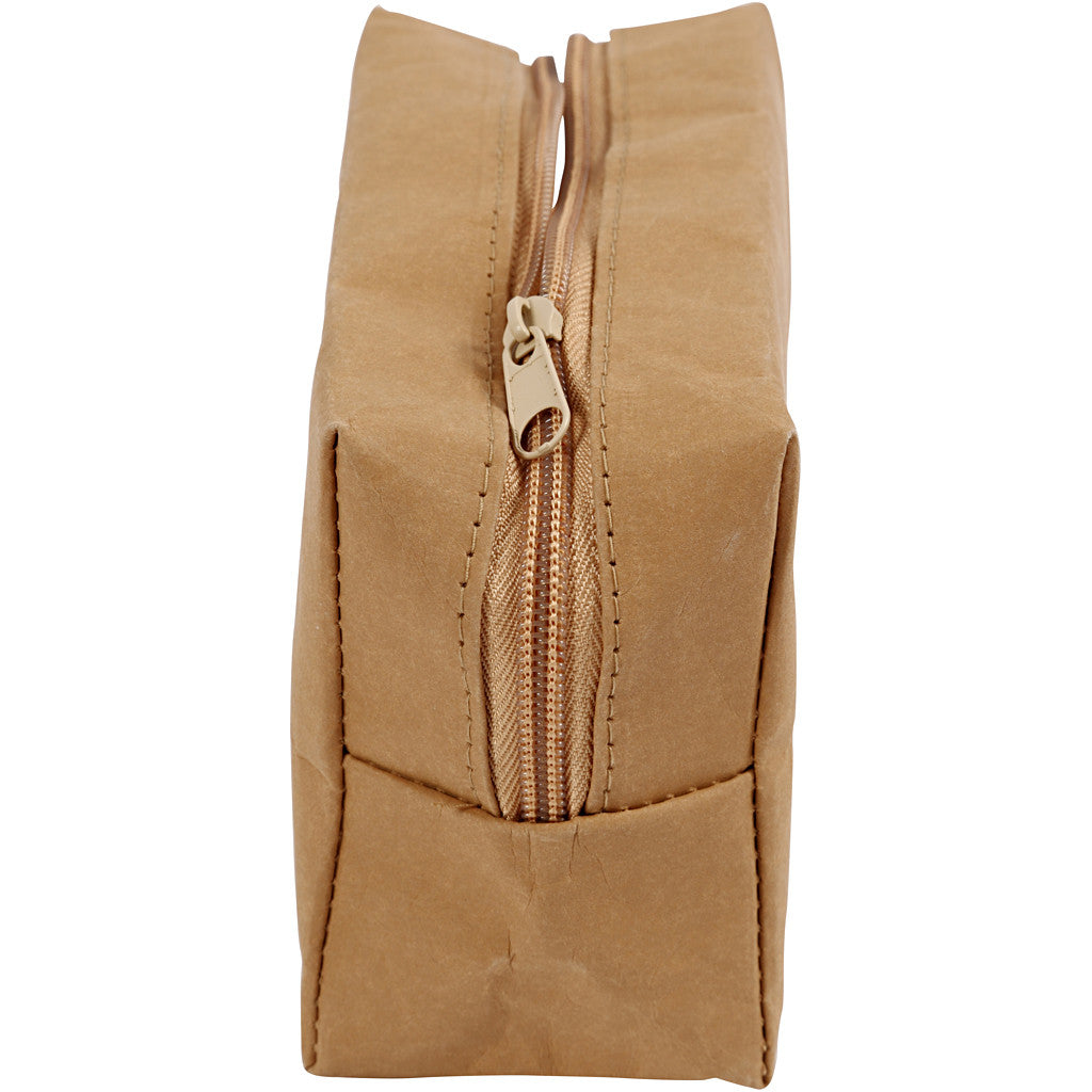 Portemonnee, afm 16,5x6,5x10 cm, lichtbruin, 1 stuk [HOB-498959]