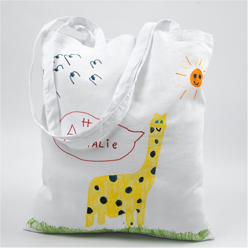 Draagtas , 135 gr, wit, licht naturel, 2x10 stuk/ 1 doos [HOB-49923]