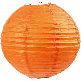 Rijstpapier lamp, d 20 cm, oranje, 1 stuk [HOB-50003]