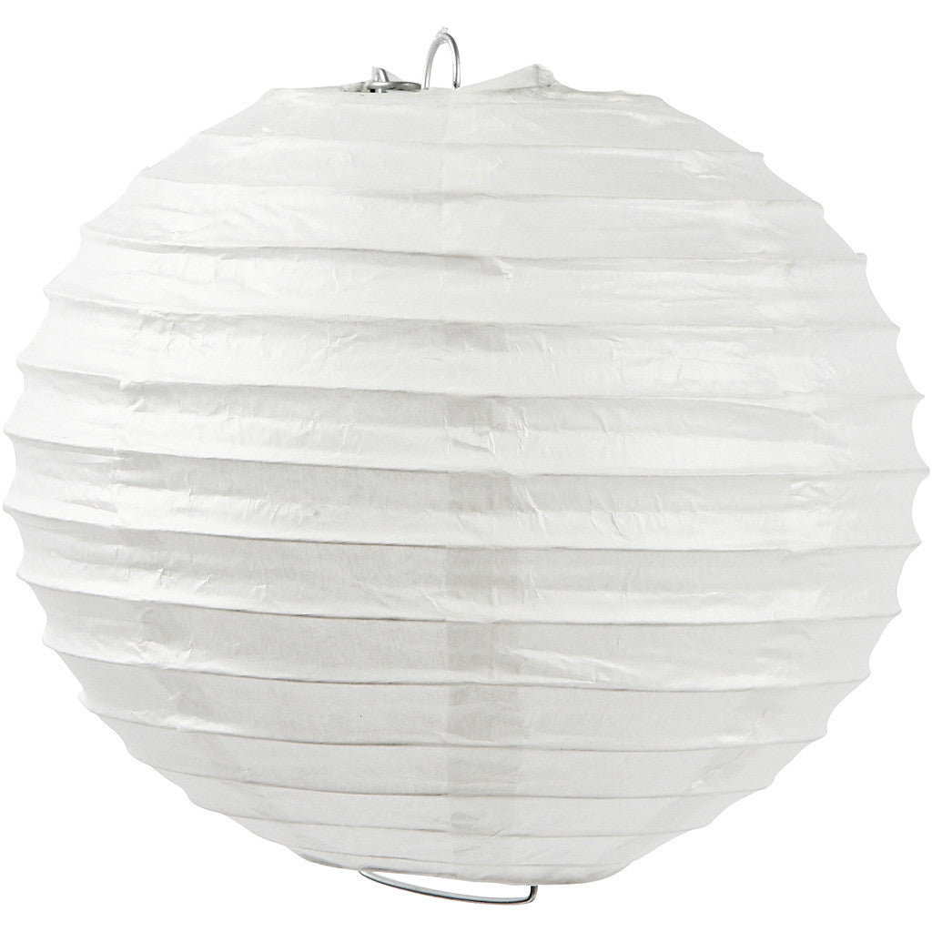 Rijstpapier lamp, Rond, d 35 cm, wit, 1 stuk [HOB-500281]