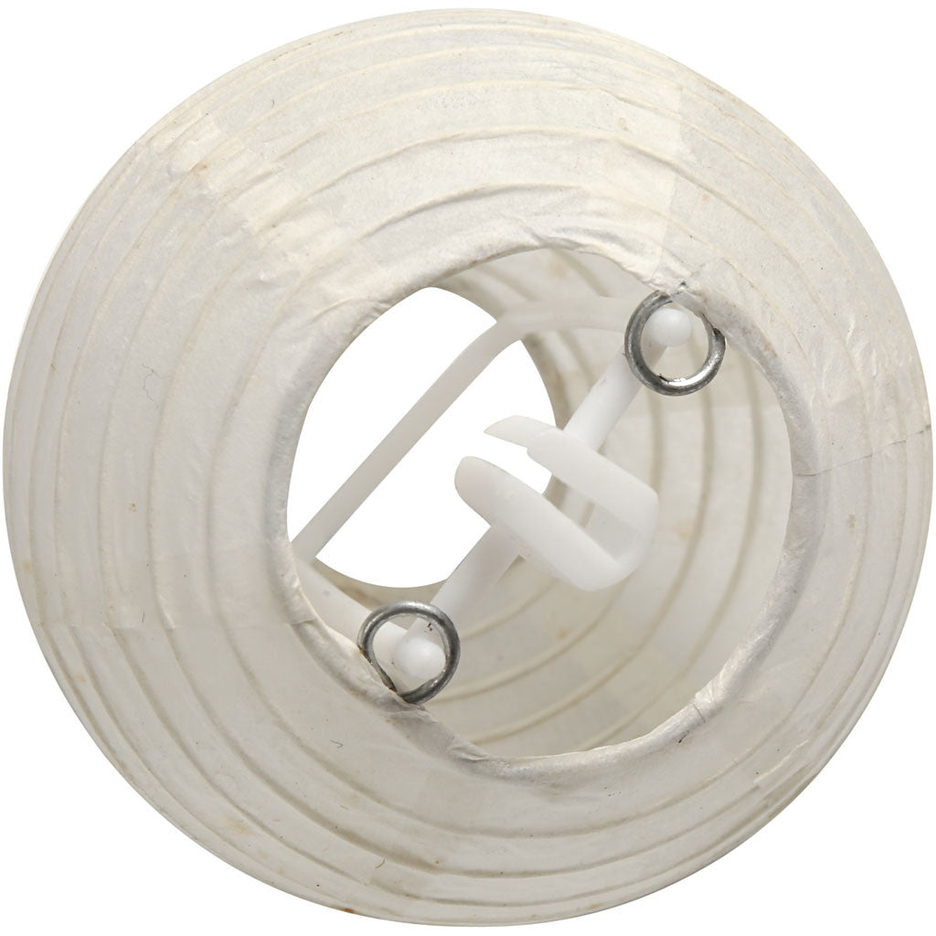 Papieren lamp, rond, d 7,5 cm, wit, 10 stuk/ 1 doos [HOB-50029]
