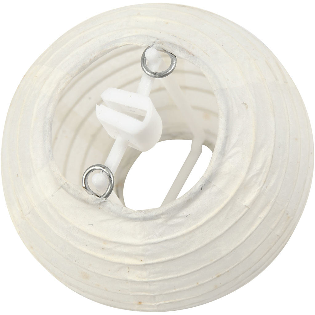 Papieren lamp, rond, d 7,5 cm, wit, 10 stuk/ 1 doos [HOB-50029]