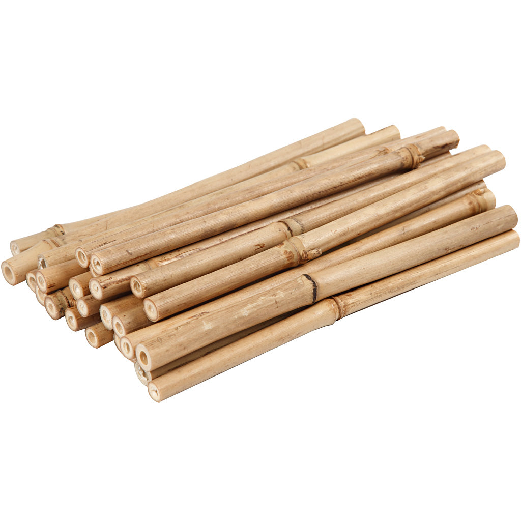 Stokken van bamboe, L: 20 cm, dikte 8-15 mm, 30 stuk/ 1 doos