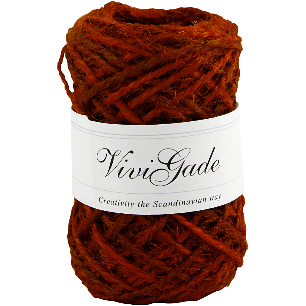 Natural Hemp, thickness 1-2 mm, red, 30 m/ 1 roll