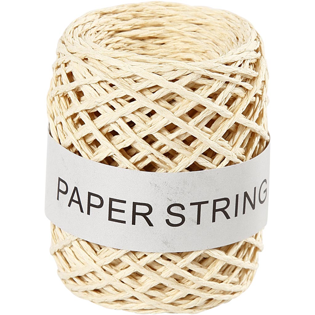 Paper String, thickness 1 mm, natural, 50 m/ 1 roll