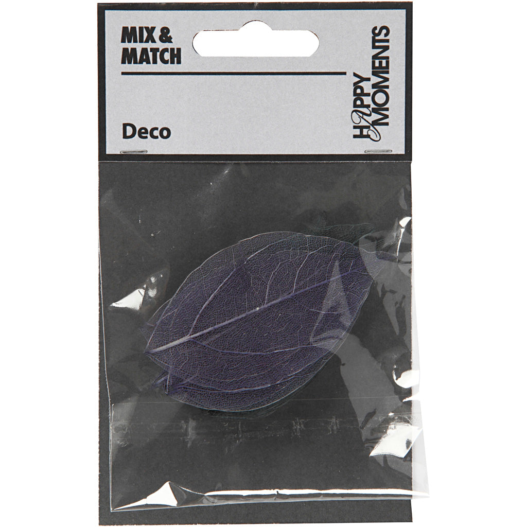 Skeleton leaves , L: 6-8 cm, blauw, 20 stuk/ 1 doos [HOB-504497]